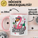 Flamingo Trinkend Tasse Geschenk Lustige Geschenkidee Spruch Es Eskaliert Eh Rosa Trendation