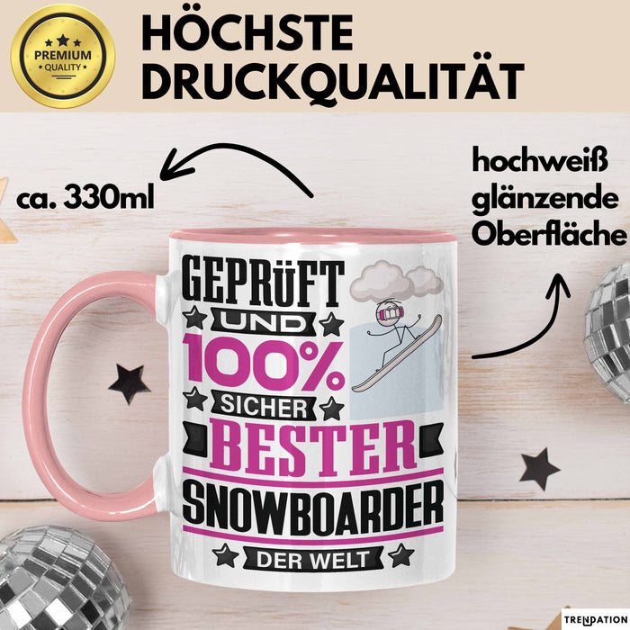 Snowboarder Geschenk Lustiger Spruch für Snowboarder Geschenkidee Bester Snowboarder Der Welt Rosa Trendation