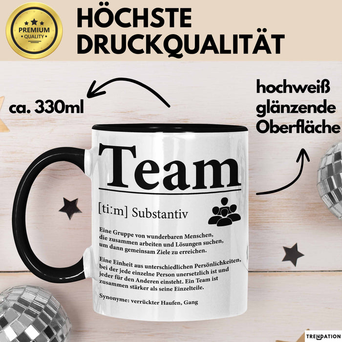 Büroarbeit Kollege Tasse Geschenk Lustige Geschenkidee Spruch Team Definition Trendation