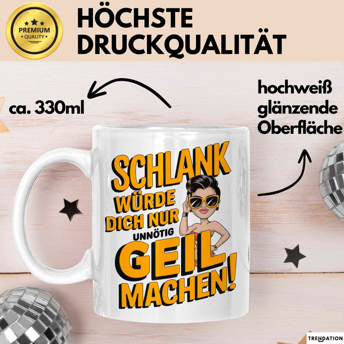 Sarkasmus Tasse Geschenkidee Wenn Ich Schlank Wäre Weiß Trendation