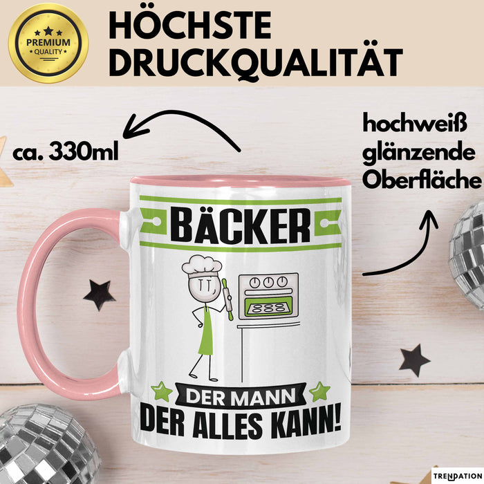 Bäcker Tasse Geschenk für Bäcker Der Mann Der Alles Kann Geschenkidee zum Geburtstag Rosa Trendation