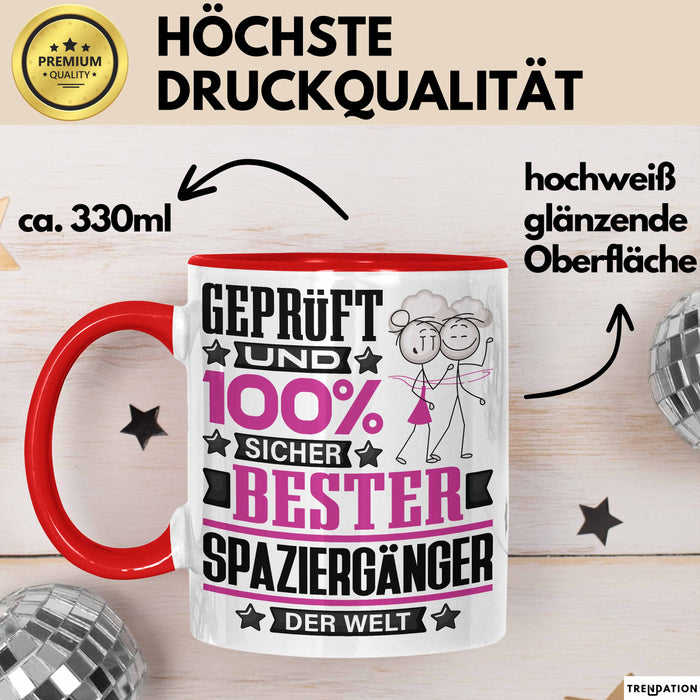 Spaziergänger Geschenk Lustiger Spruch für Spaziergänger Geschenkidee Bester Spaziergänger Der Welt Rot Trendation