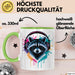 Waschbär Tierliebhaber Musik Kopfhörer Tasse Geschenk Lustige Geschenkidee Spruch Grün Trendation