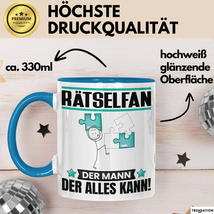 Rätselfan Tasse Geschenk für Rätselfan Der Mann Der Alles Kann Geschenkidee zum Geburtstag Blau Trendation