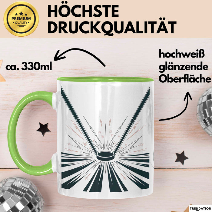 Eishockey Spieler Tasse Geschenk Lustige Geschenkidee Spruch Für Eisbahn Krieger Grün Trendation