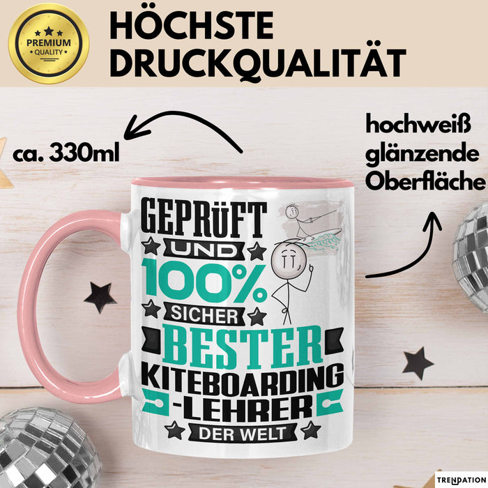 Kiteboarding-Lehrer Geschenk Lustiger Spruch für Kiteboarding-Lehrer Geschenkidee Bester Kiteboarding-Lehrer Der Welt Rosa Trendation