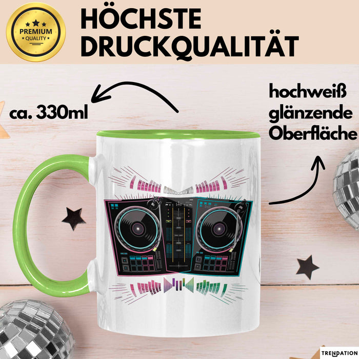 DJ Tasse Geschenkidee für Musikmixer Fans Grün Trendation