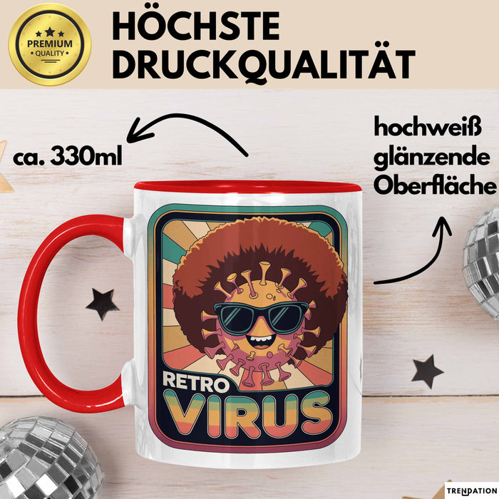 Computerprogrammierer Softwareingenieur Tasse Geschenk Lustige Geschenkidee Spruch Retro Virus Rot Trendation