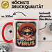 Computerprogrammierer Softwareingenieur Tasse Geschenk Lustige Geschenkidee Spruch Retro Virus Rot Trendation