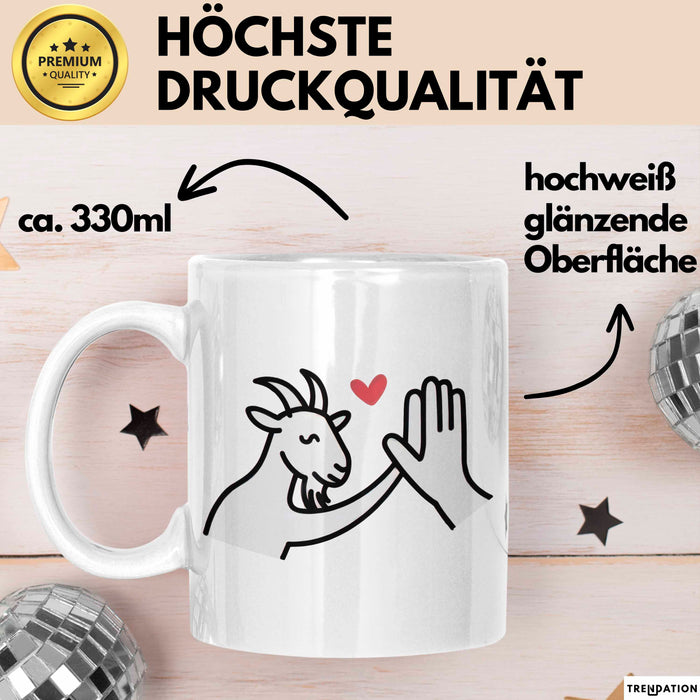 Ziegenbauer Ziegen Tier Tasse Geschenk Lustige Geschenkidee Spruch Weiß Trendation