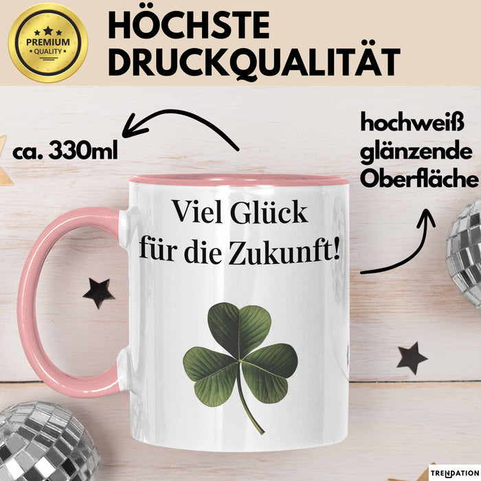 Büroarbeit Kollege Abschied Tasse Geschenk Lustige Geschenkidee Spruch Viel Glück Für Die Zukunft Rosa Trendation