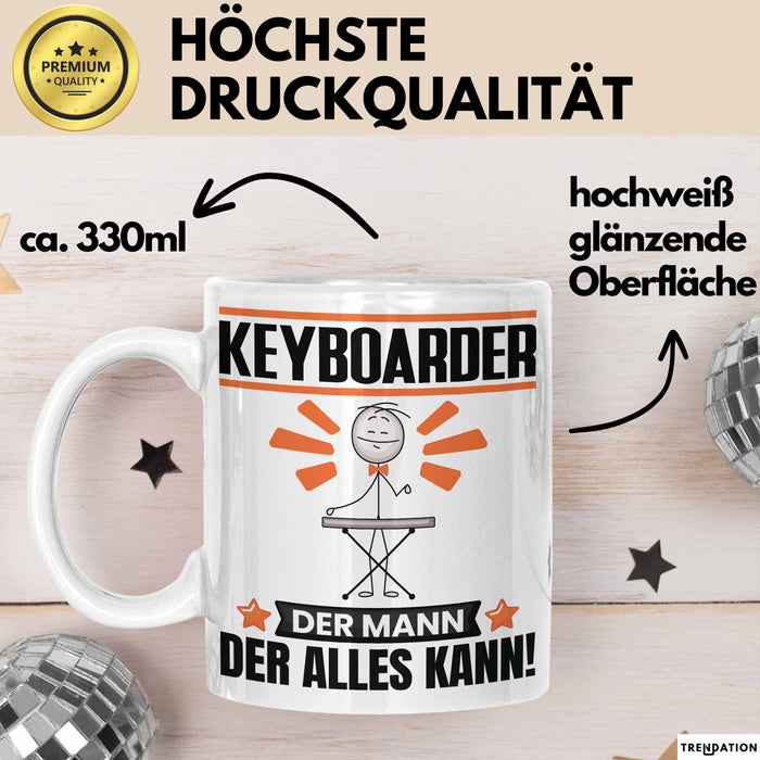 Keyboarder Tasse Geschenk für Keyboarder Der Mann Der Alles Kann Geschenkidee zum Geburtstag Weiß Trendation