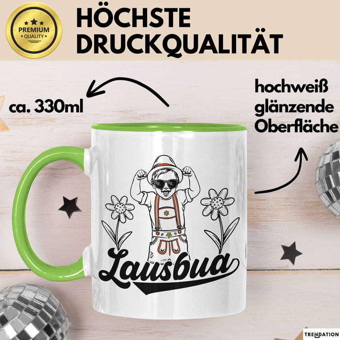 Lausbua Tasse Geschenk Oktober München Geschenkidee Becher Grün Trendation