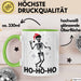 Skelett Weihnachten Geschenk Tasse Weihnachliches Skelett Grafik Geschenkidee Totenkopf Fans Tattoo Grün Trendation