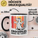 Krokodil Tier Tasse Geschenk Lustige Geschenkidee Spruch Krokodile Machen Mich Glücklich Schwarz Trendation