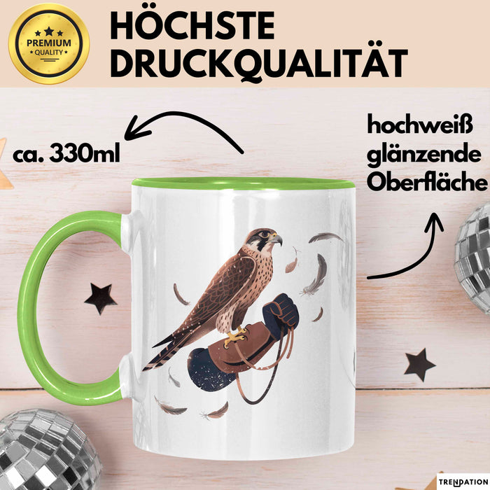 Falke Adler Tasse Geschenk Lustige Geschenkidee Spruch Für Greifvogel Betreuer Grün Trendation