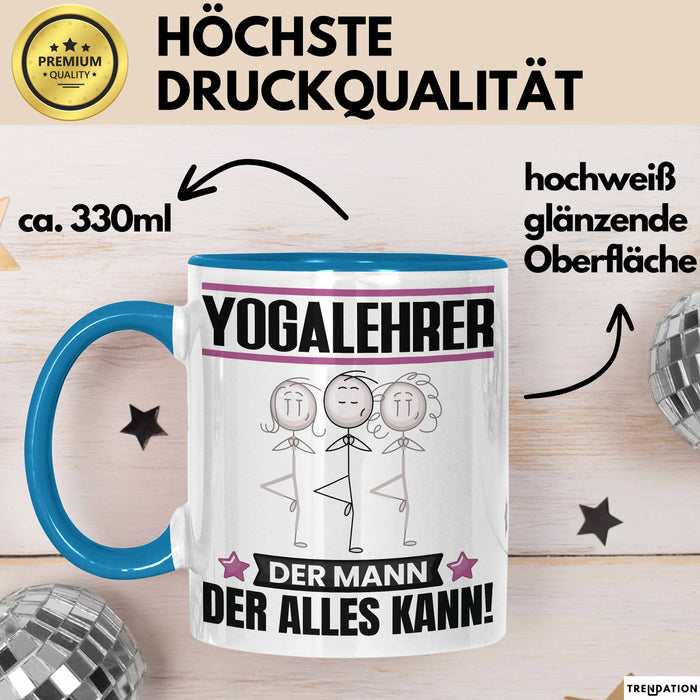 Yogalehrer Tasse Geschenk für Yogalehrer Der Mann Der Alles Kann Geschenkidee zum Geburtstag Blau Trendation