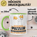 Puzzler Geschenk Tasse Ich Bin Puzzler Aber Sag Doch Einfach Superheld Lustige Geschenkdiee für Puzzler Kaffee-Becher Grün Trendation