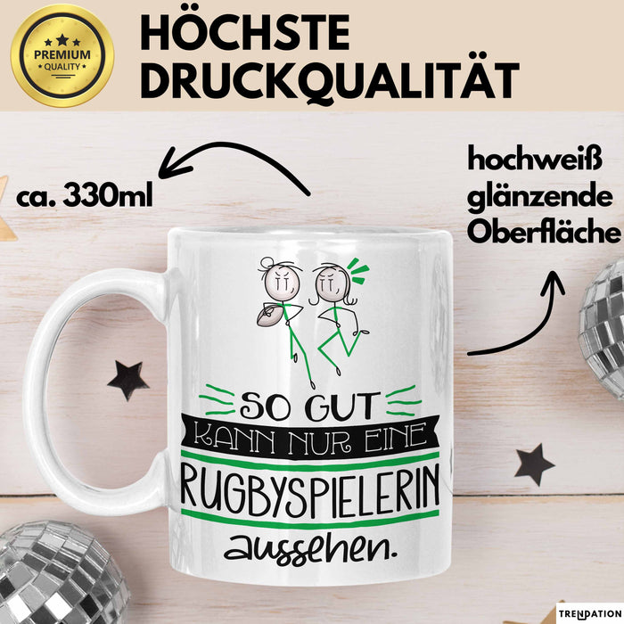 Rugbyspielerin Geschenk Tasse So Gut Kann Nur Eine Rugbyspielerin Aussehen Geschenkidee Geburtstag Weihnachten Lustig Weiß Trendation