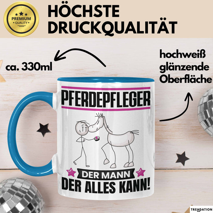 Pferdepfleger Tasse Geschenk für Pferdepfleger Der Mann Der Alles Kann Geschenkidee zum Geburtstag Blau Trendation