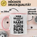 Papa Vatertag Tasse Becher Geschenk Lustige Geschenkidee Spruch Man Braucht Keine Haare Um Ein Super Papa Zu Sein Rosa Trendation
