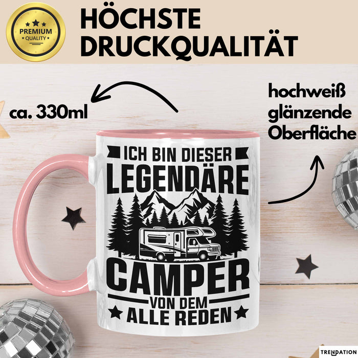 Camper Tasse Geschenk Wohnwagen Camping Geschenkidee Rosa Trendation