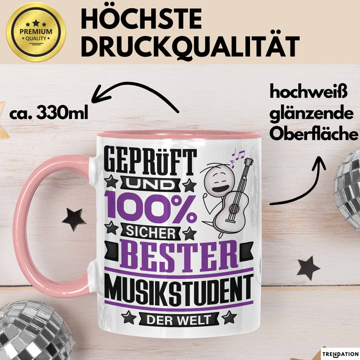 Musikstudent Geschenk Lustiger Spruch für Musikstudent Geschenkidee Bester Musikstudent Der Welt Rosa Trendation