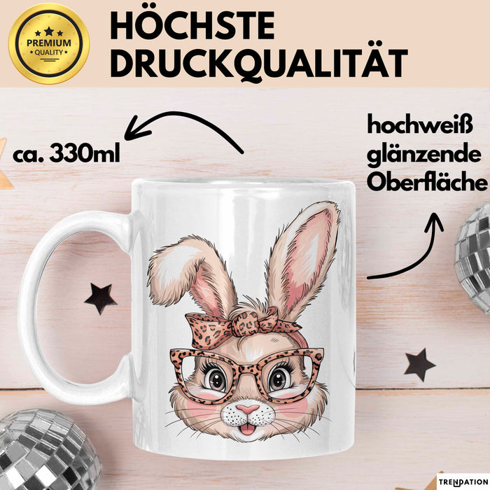 Kaninchen Hase Tierliebhaber Tasse Geschenk Lustige Geschenkidee Spruch Weiß Trendation