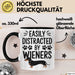 Dackel Tasse Geschenk Easily Distracted By Wieners Geschenkidee Hund Lustig Schwarz Trendation