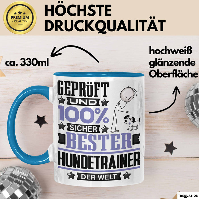Hundetrainer Geschenk Lustiger Spruch für Hundetrainer Geschenkidee Bester Hundetrainer Der Welt Blau Trendation