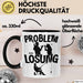 Angler Tasse Geschenk für Fischer Angler Männer Geschenkidee Problem und Lösung Angeln Schwarz Trendation