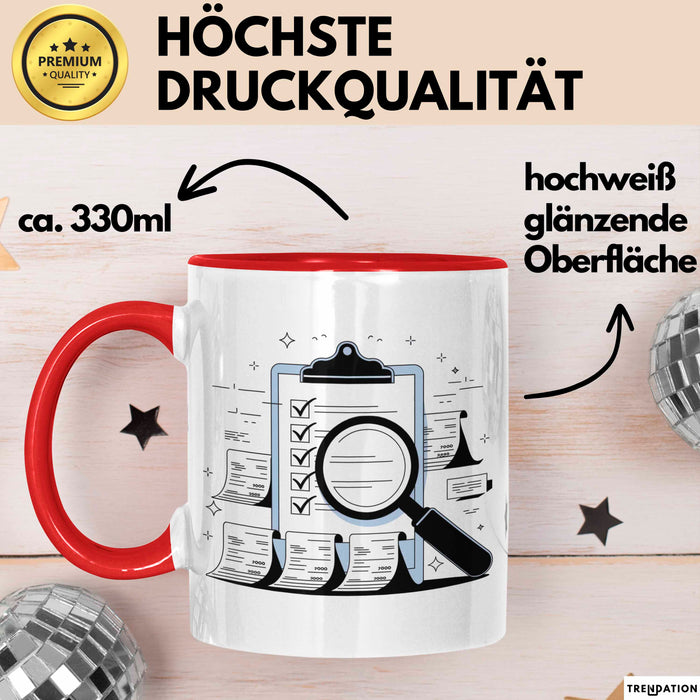 Wirtschaftsprüfer Tasse Geschenk Lustige Geschenkidee Spruch Für Detail Prüfer Rot Trendation