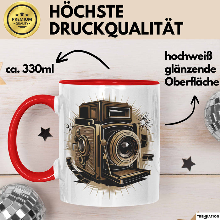 Fotograf Tasse Geschenkidee für Fotografie Enthusiasten Rot Trendation