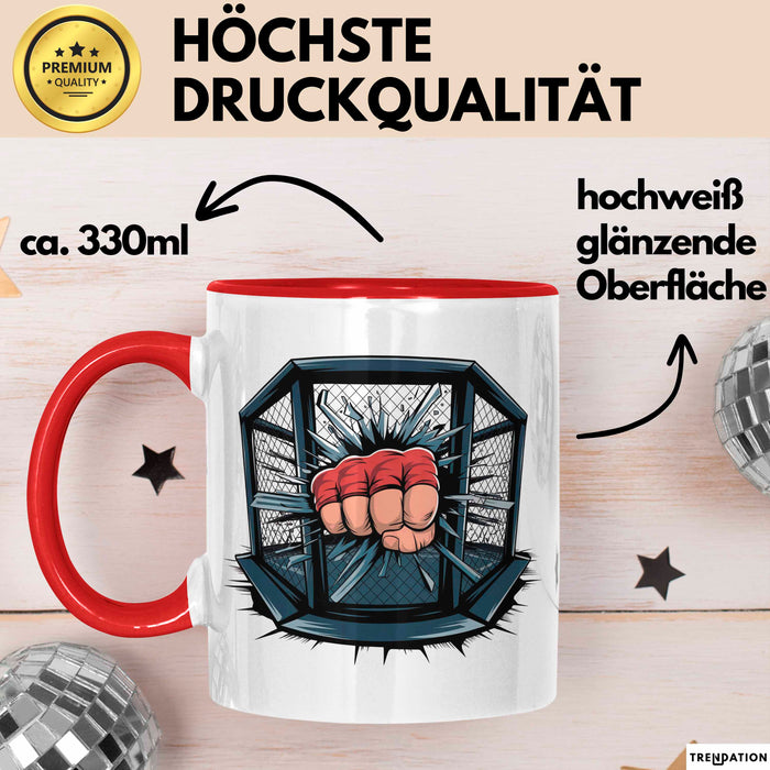 MMA Kämpfer Tasse Geschenkidee für Kampfsport Fans Rot Trendation