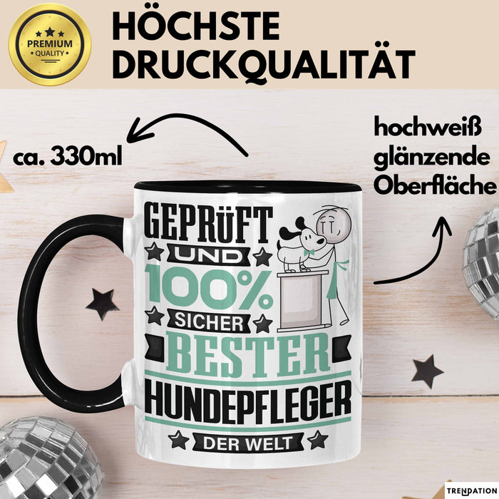 Hundepfleger Geschenk Lustiger Spruch für Hundepfleger Geschenkidee Bester Hundepfleger Der Welt Schwarz Trendation