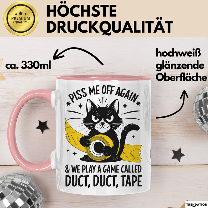 Katzen Tasse Geschenk Duct Duct Tape Geschenkidee Lustig Katze Sarkasmus Rosa Trendation