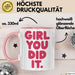 Schüler Abschluss Tasse Geschenk Lustige Geschenkidee Spruch Girl Du Hast Es Geschafft Rosa Trendation