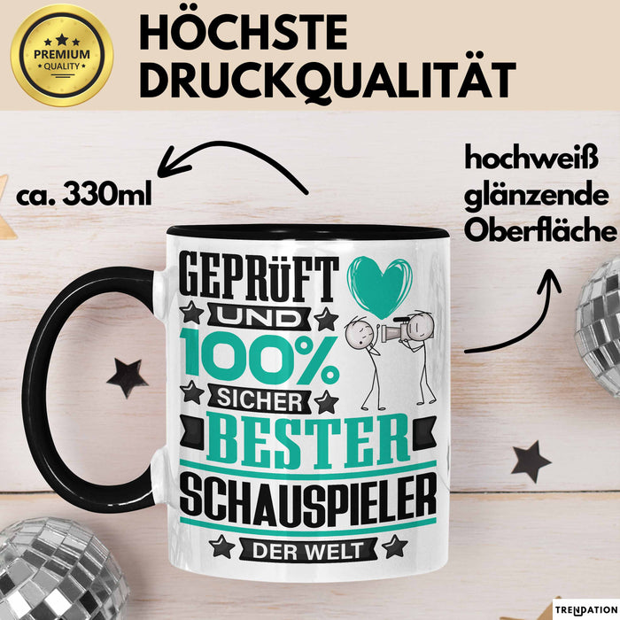 Schauspieler Geschenk Lustiger Spruch für Schauspieler Geschenkidee Bester Schauspieler Der Welt Schwarz Trendation