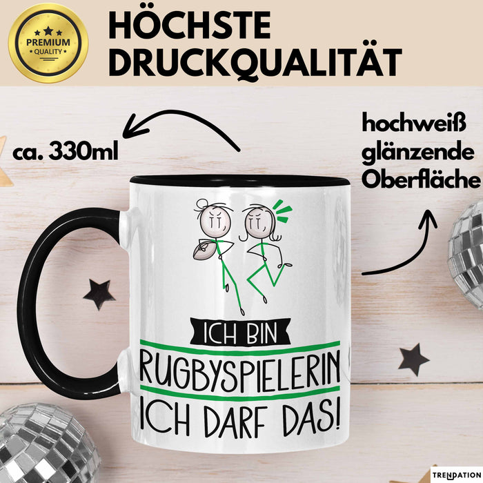 Geschenk für Rugbyspielerin Tasse Lustige Geschenkidee Geburtstag Ich Bin Rugbyspielerin Ich Darf Das Trendation