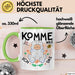 Schaf Tier Bauer Tasse Becher Geschenk Lustige Geschenkidee Spruch Komme Was Wolle Ich Schaf Das Grün Trendation