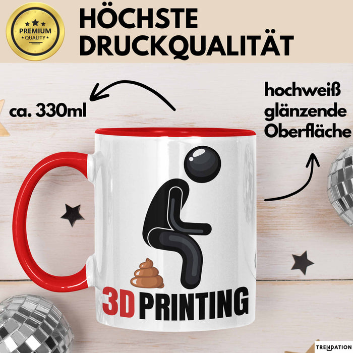Humor Tasse Geschenk Figur 3DHaufen Witzige Geschenkidee Rot Trendation
