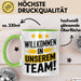 Office Arbeitskollege Tasse Geschenk Lustige Geschenkidee Spruch Willkommen In Unserem Team Grün Trendation