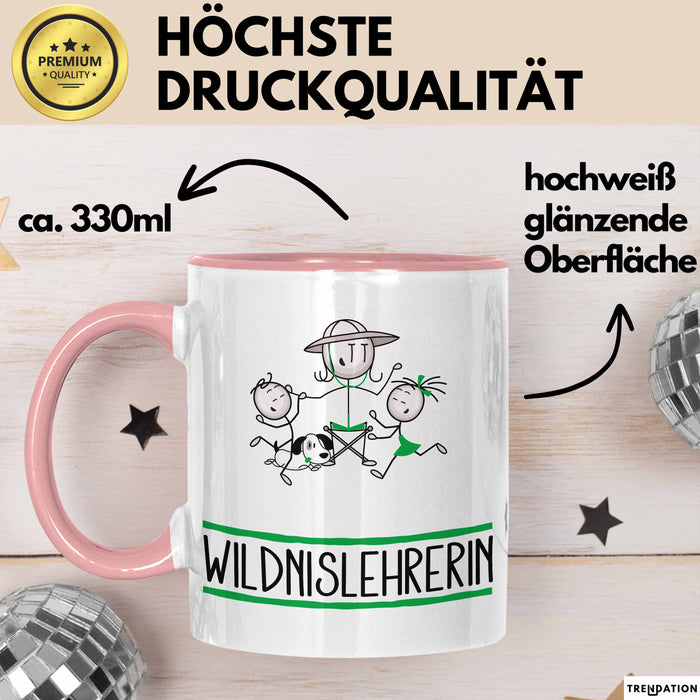 Geschenk für Wildnislehrerin Tasse Lustige Geschenkidee Geburtstag Ich Bin Wildnislehrerin Ich Darf Das Rosa Trendation