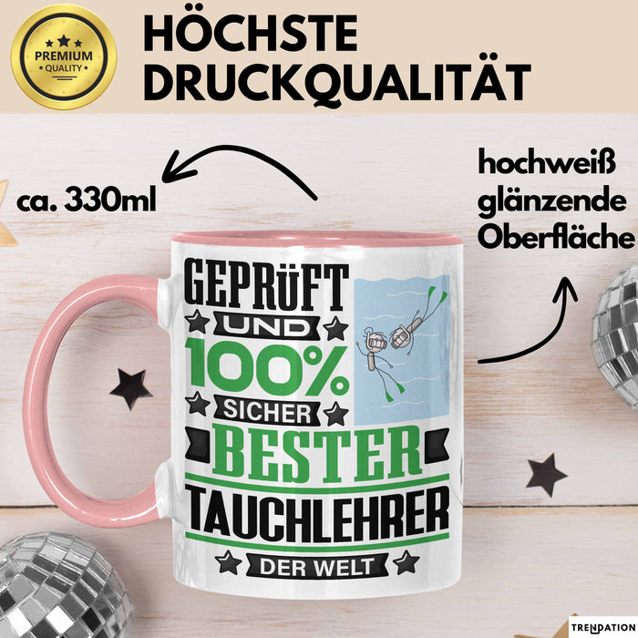 Tauchlehrer Geschenk Lustiger Spruch für Tauchlehrer Geschenkidee Bester Tauchlehrer Der Welt Rosa Trendation