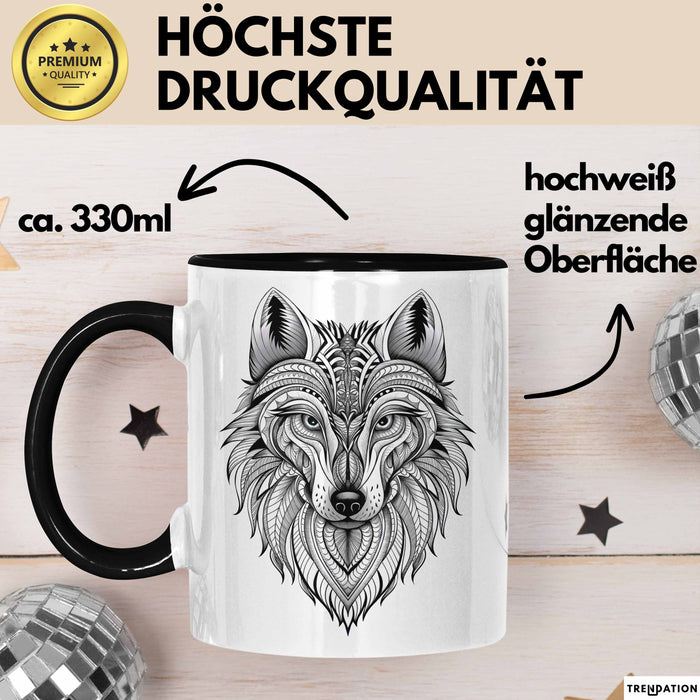 Wolf Tasse Geschenk Wolf für Wildtierliebhaber Trendation