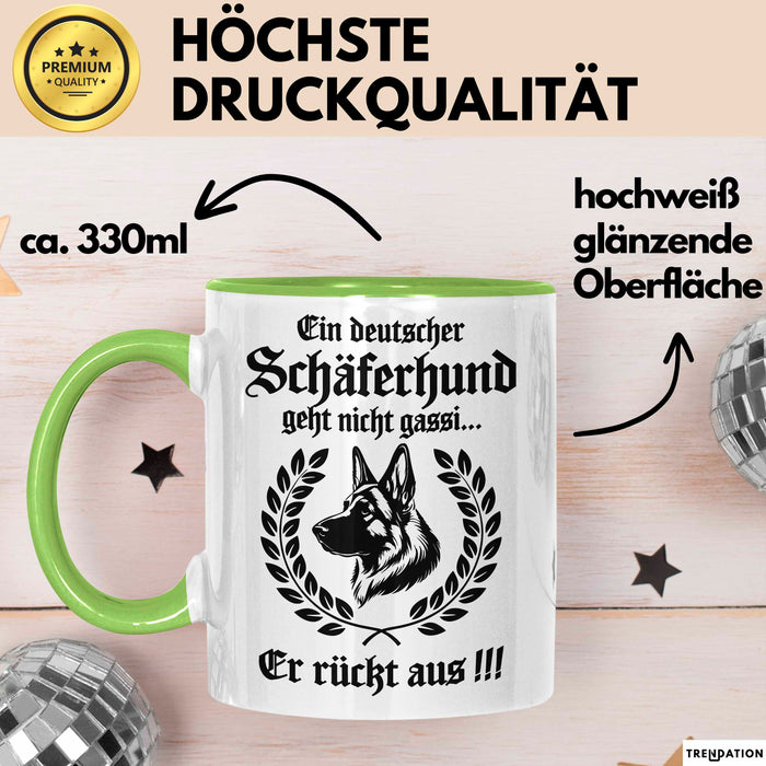 Deutscher Schäferhund Tasse Geschenk Lustige Geschenkidee Geht NichT Gassi Grün Trendation