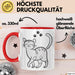 Katzen Tierliebhaber Tasse Geschenk Lustige Geschenkidee Spruch Rot Trendation
