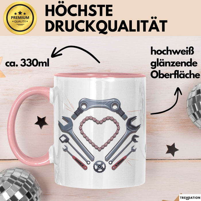 Fahrrad Mechaniker Tasse Geschenk Lustige Geschenkidee Spruch Für Fahrrad Reparierer Rosa Trendation