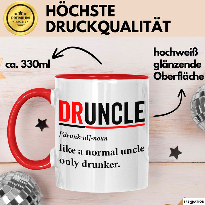 Onkel Sarkastisch Sarkasmus Tasse Geschenk Lustige Geschenkidee Spruch Druncle Definition Rot Trendation