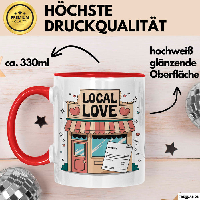 Kleinunternehmer Tasse Geschenk Lustige Geschenkidee Spruch Für Lokale Helden Rot Trendation